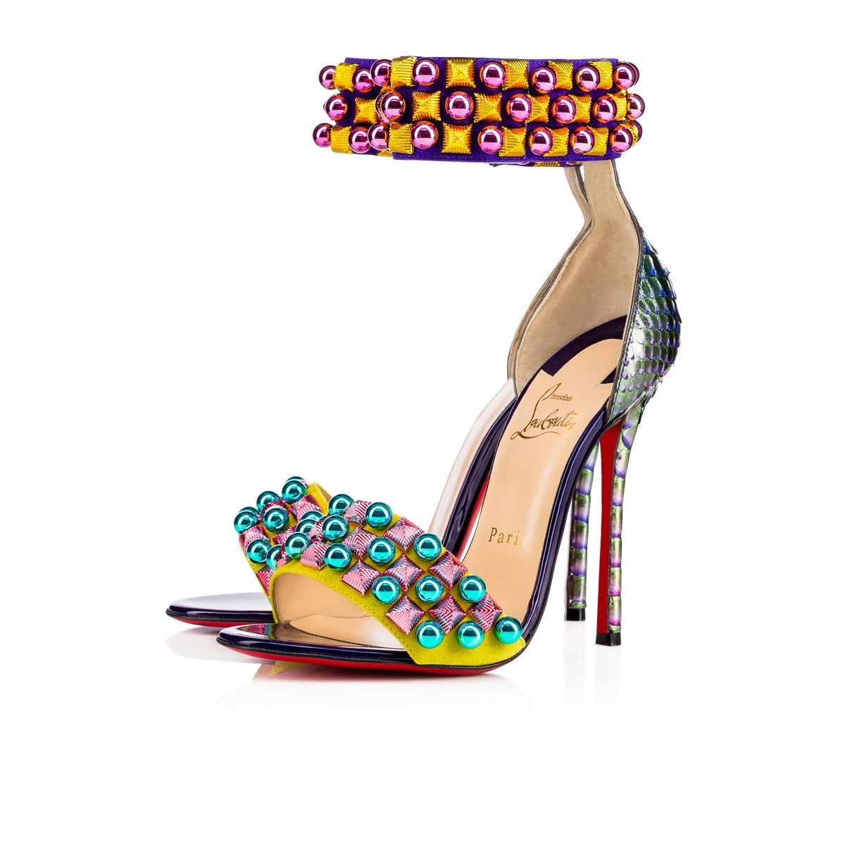 CHRISTIAN LOUBOUTIN TUDOR 120 CUBISTE PYTHON