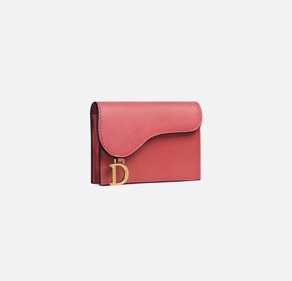 DIOR SADDLE FLAP CARD HOLDER DUSTY PINK
