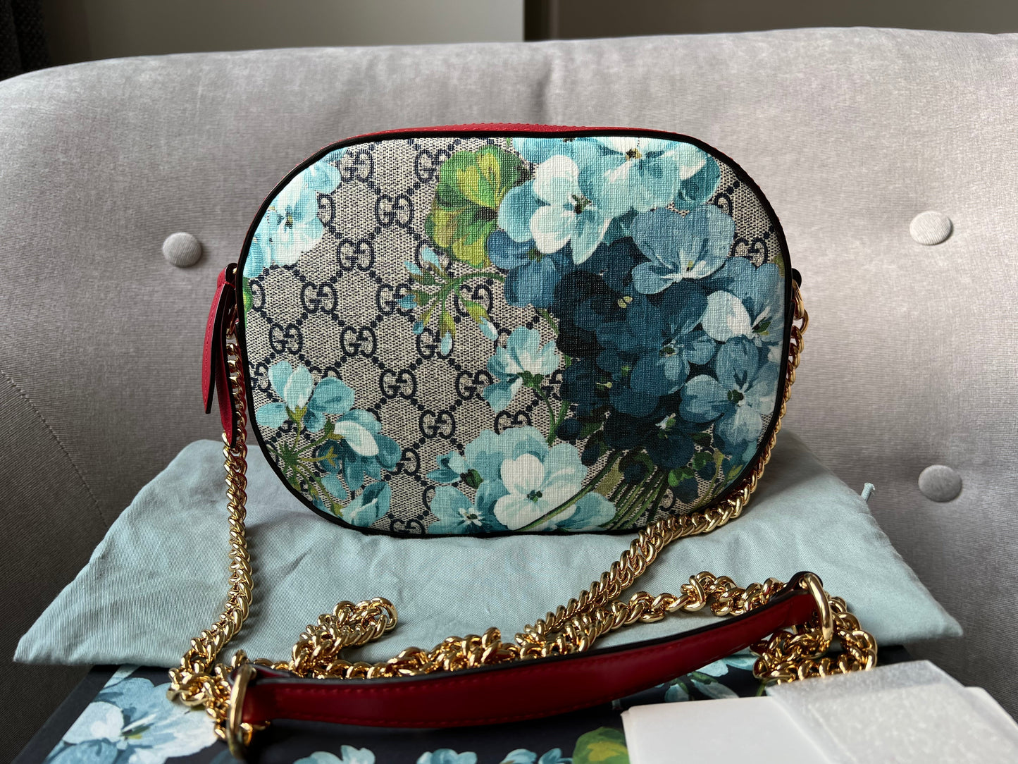 Luxury Gucci Dionysus Blooms GG Supreme Chain Mini Bag