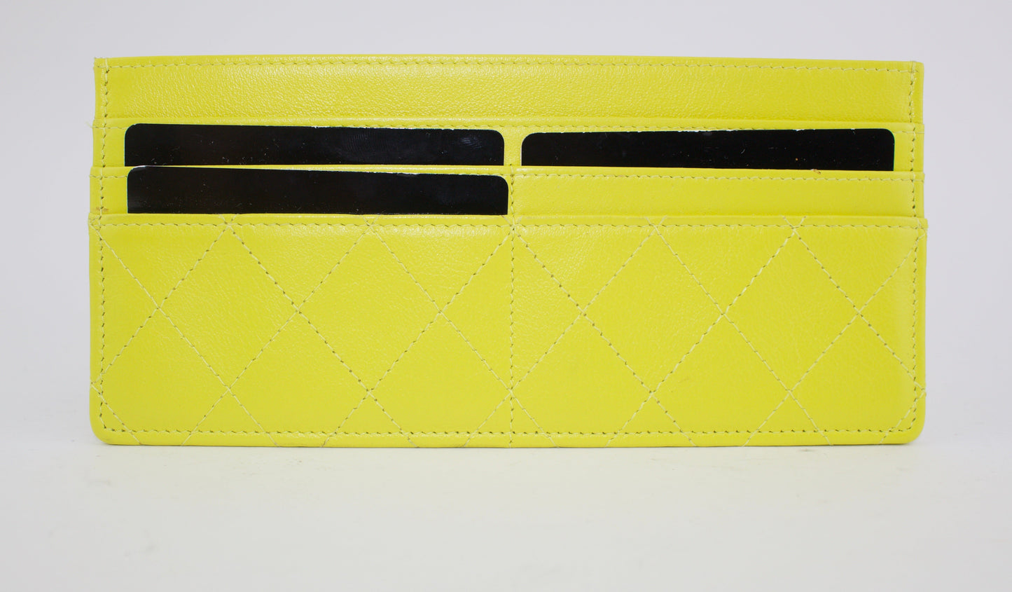 CHANEL PATENT QUILTED TRAVEL WALLET