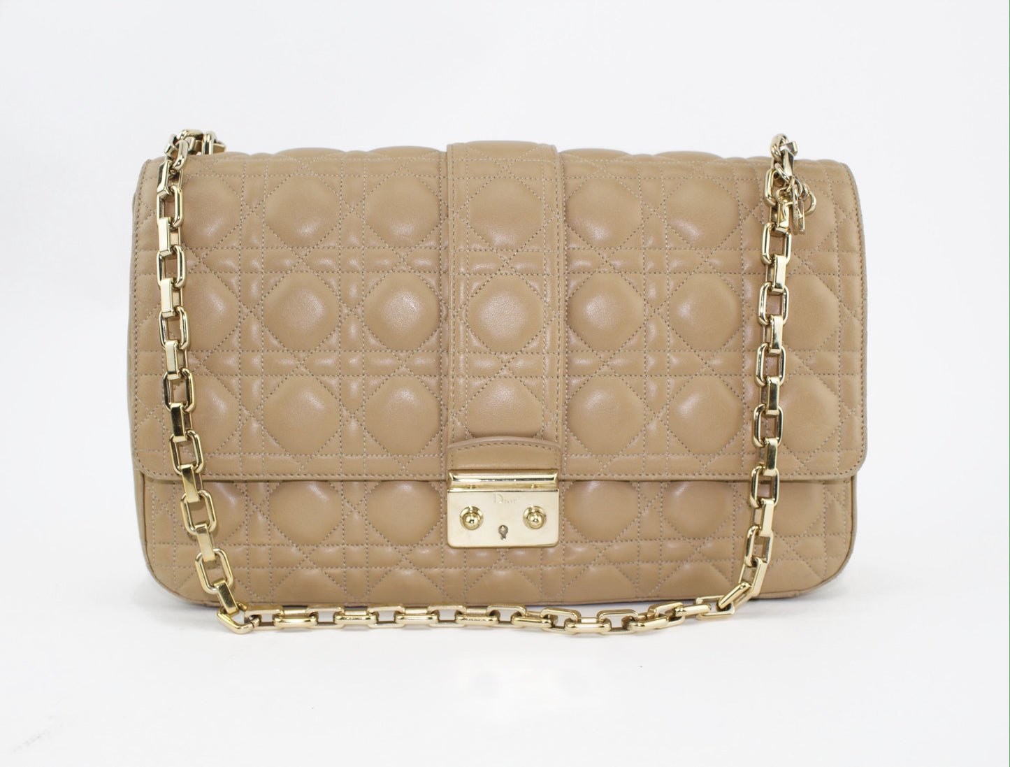 DIOR QUILTED LEATHER LARGE MISS DIOR FLAP BAG