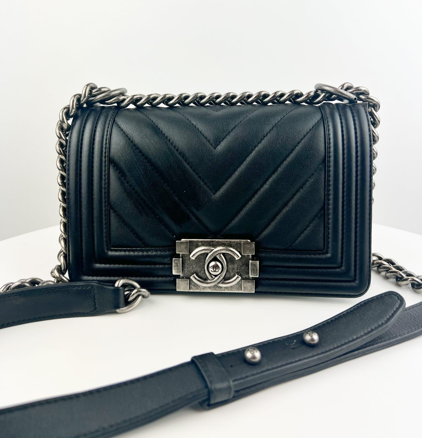 Chanel Chevron Small Boy Bag