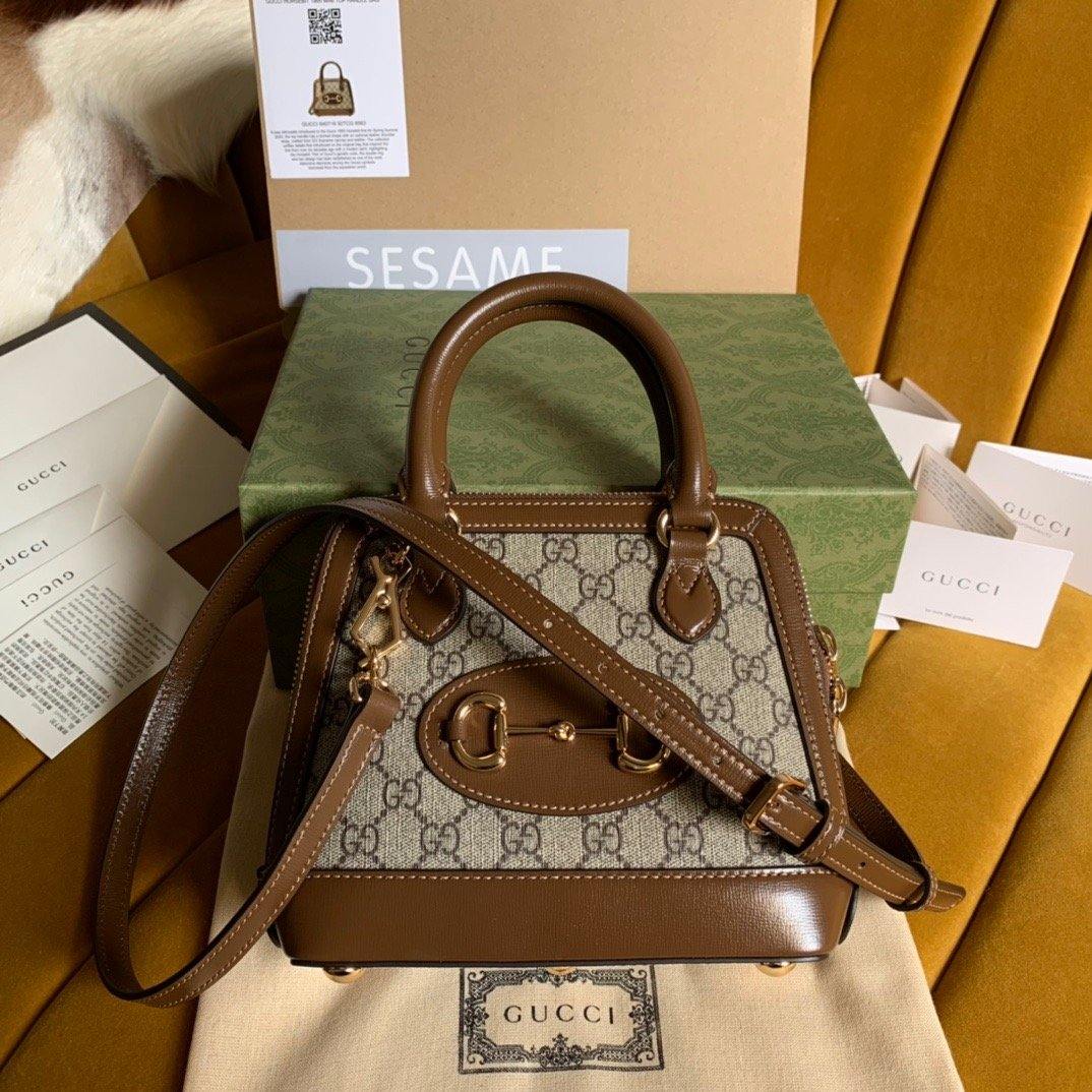 Luxury Gucci Horsebit 1955 Mini Top Handle Bag