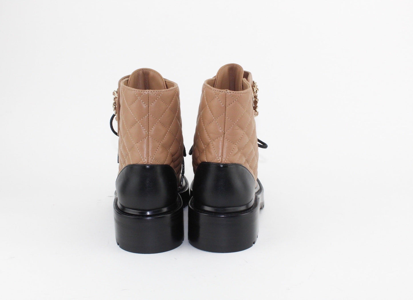Chanel Women Lace Up Boots