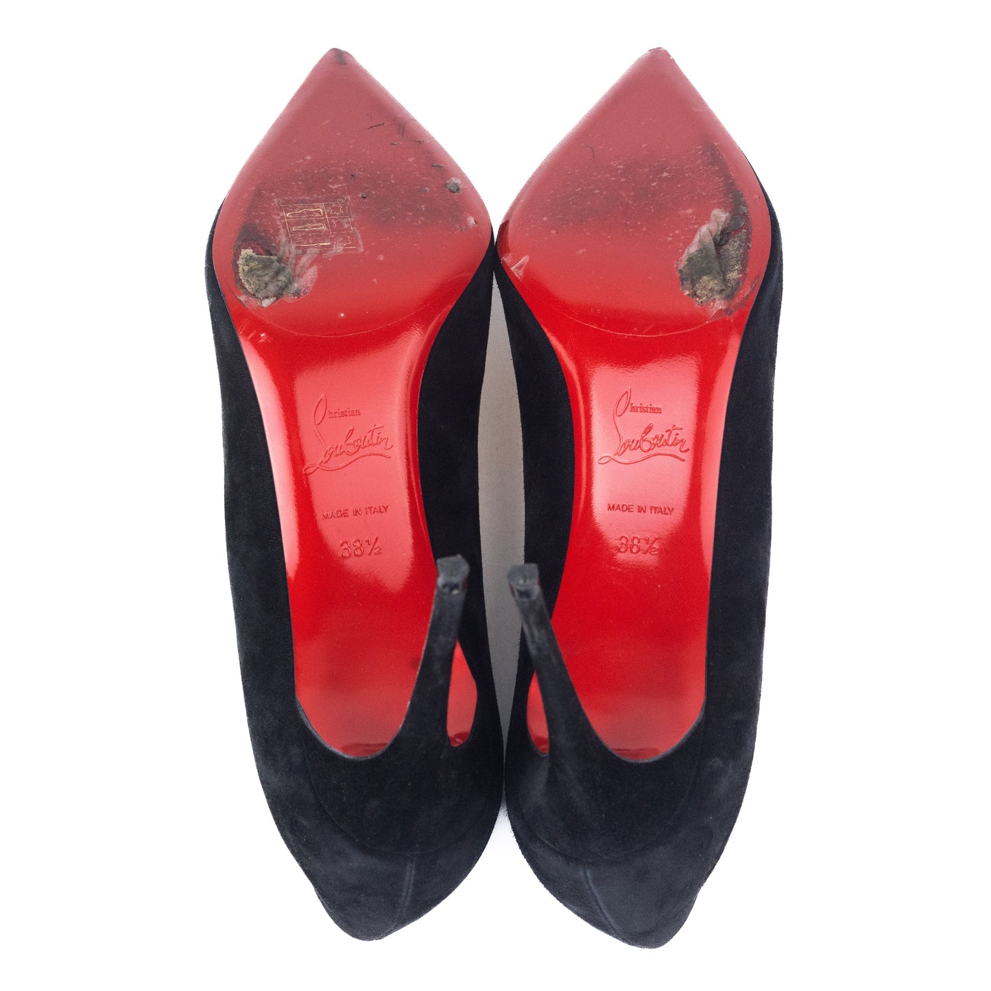 Christian Louboutin Kate 85 Velour Heels in Black