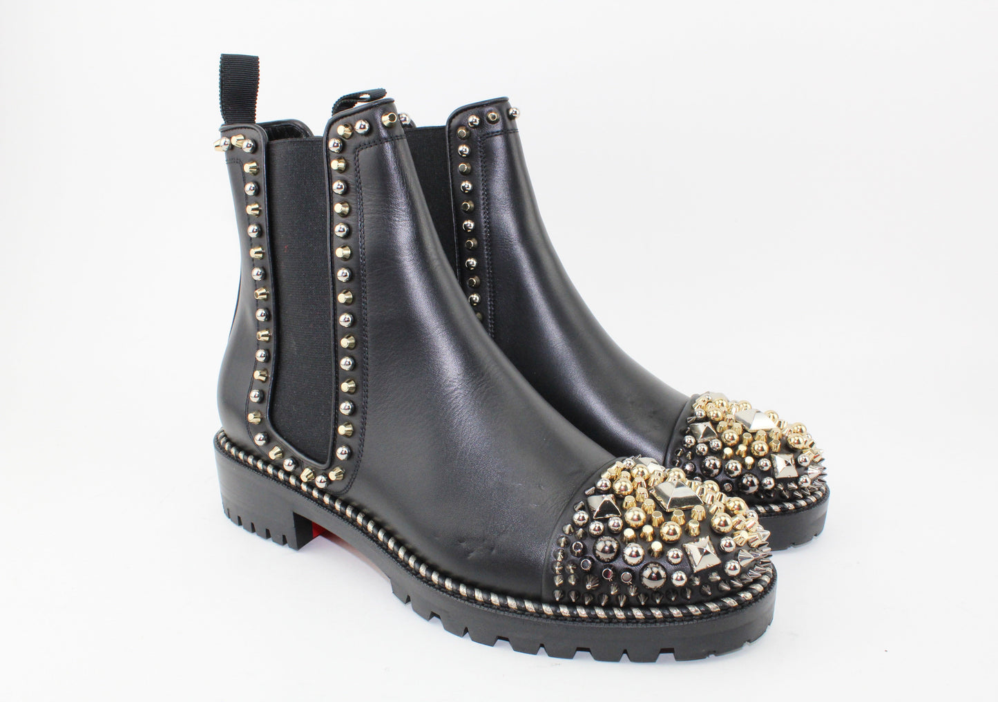 CHRISTIAN LOUBOUTIN CHASE A CLOU FLAT BOOTS