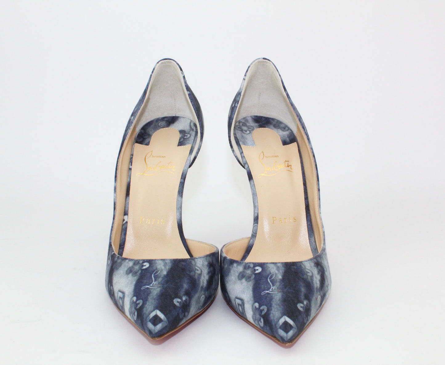 Christian Louboutin Iriza 100MM Printed Denim Heels