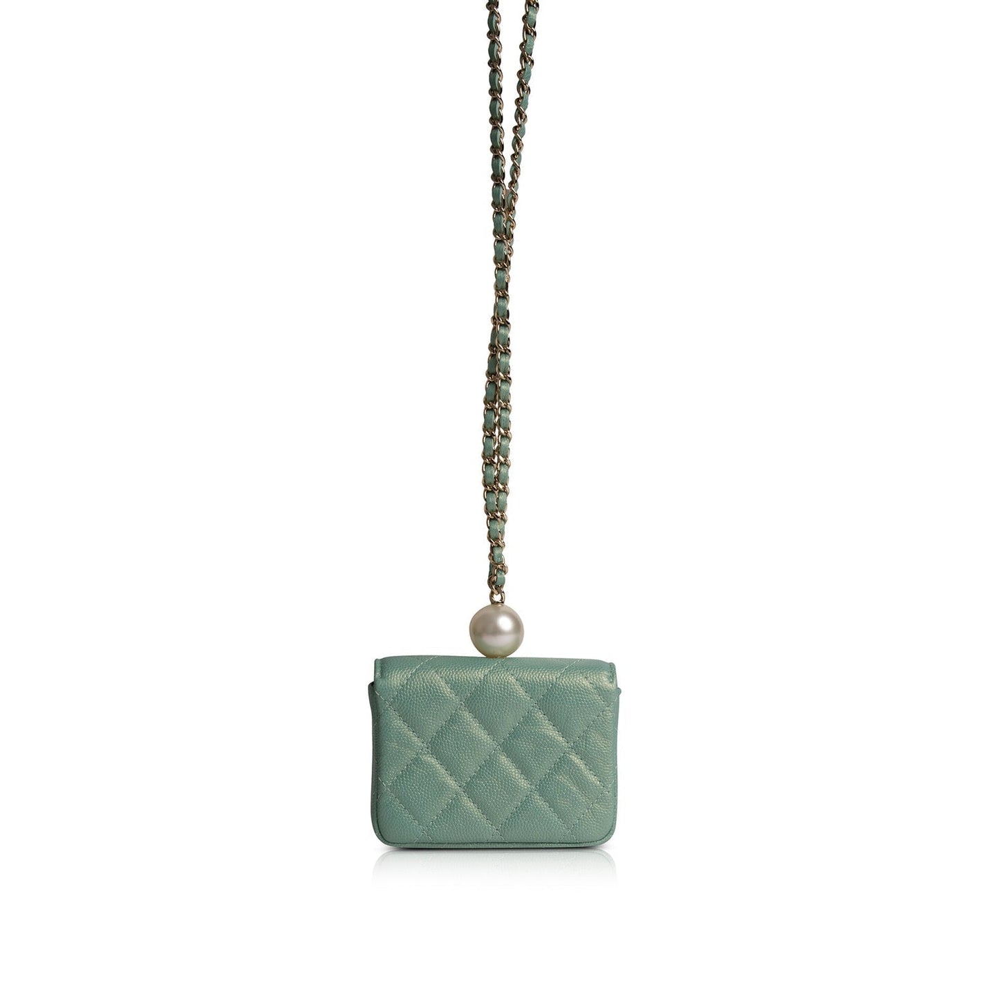Luxury Chanel 2021 CC Pearl Coin Purse with Chain