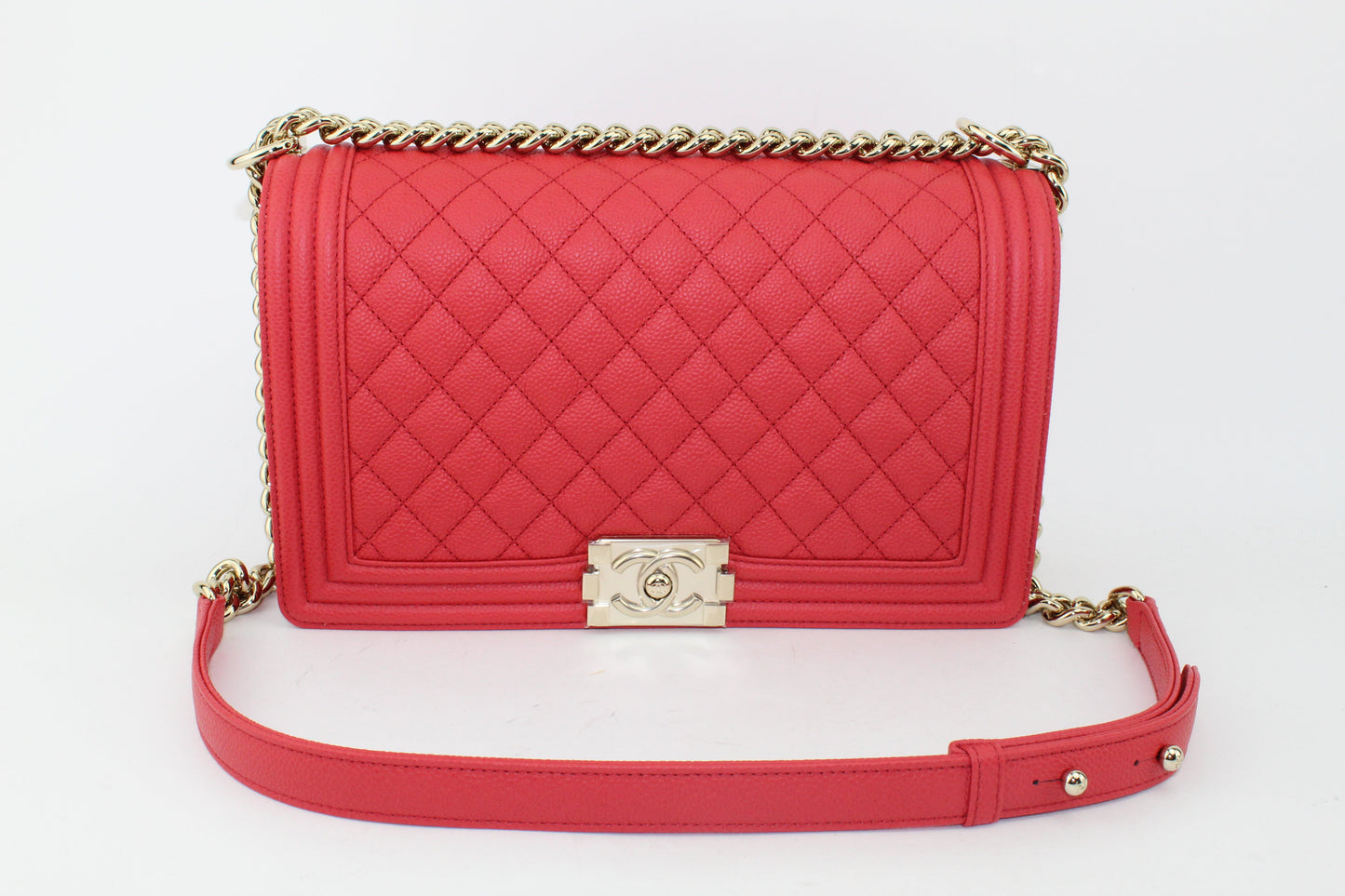 Chanel Large Caviar Boy Bag Red