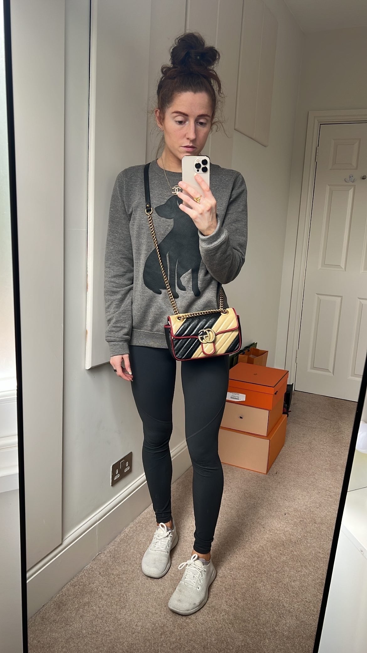 Luxury Gucci GG Tricolour Marmont Mini Shoulder Bag