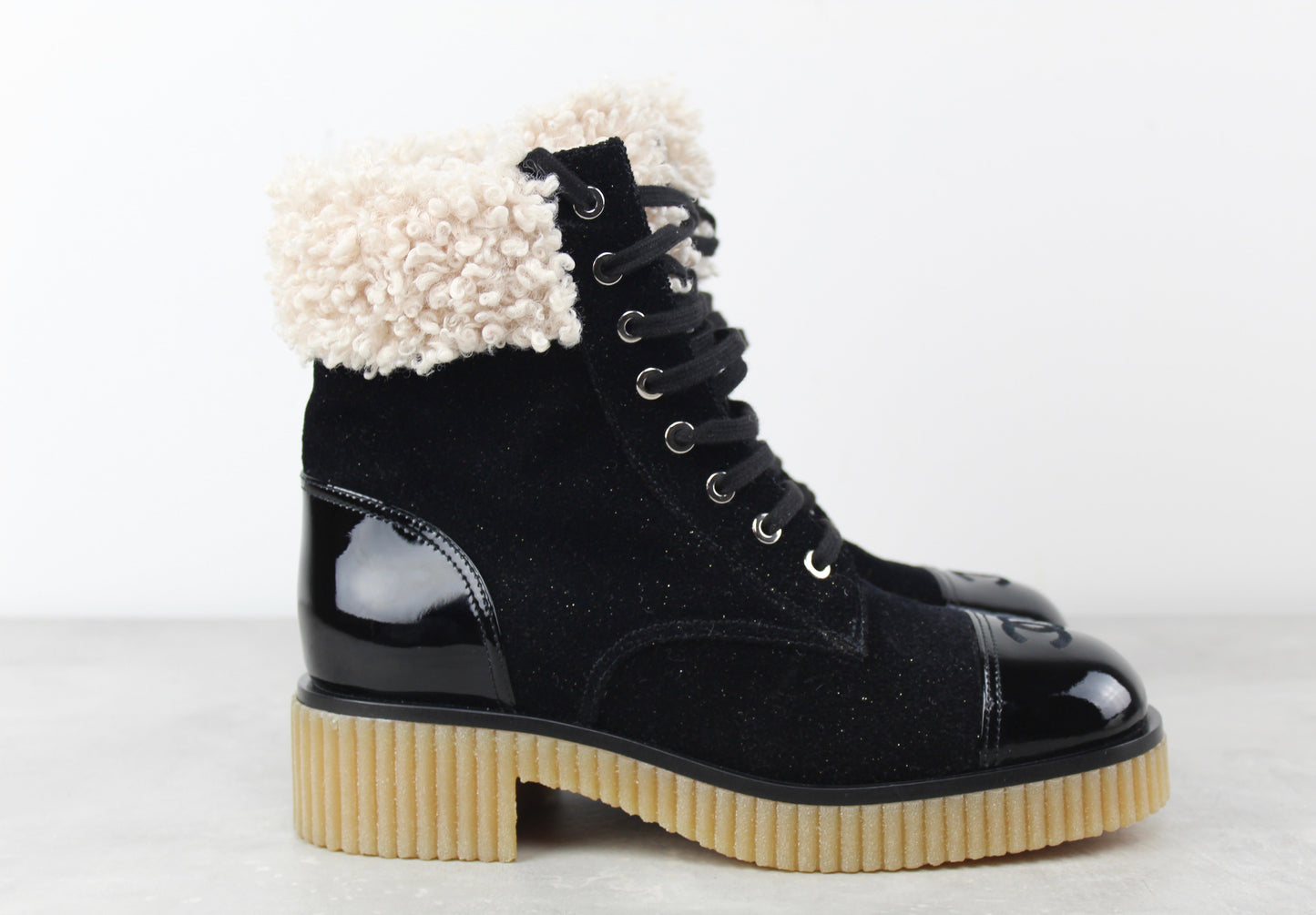 Chanel Lace up boots
