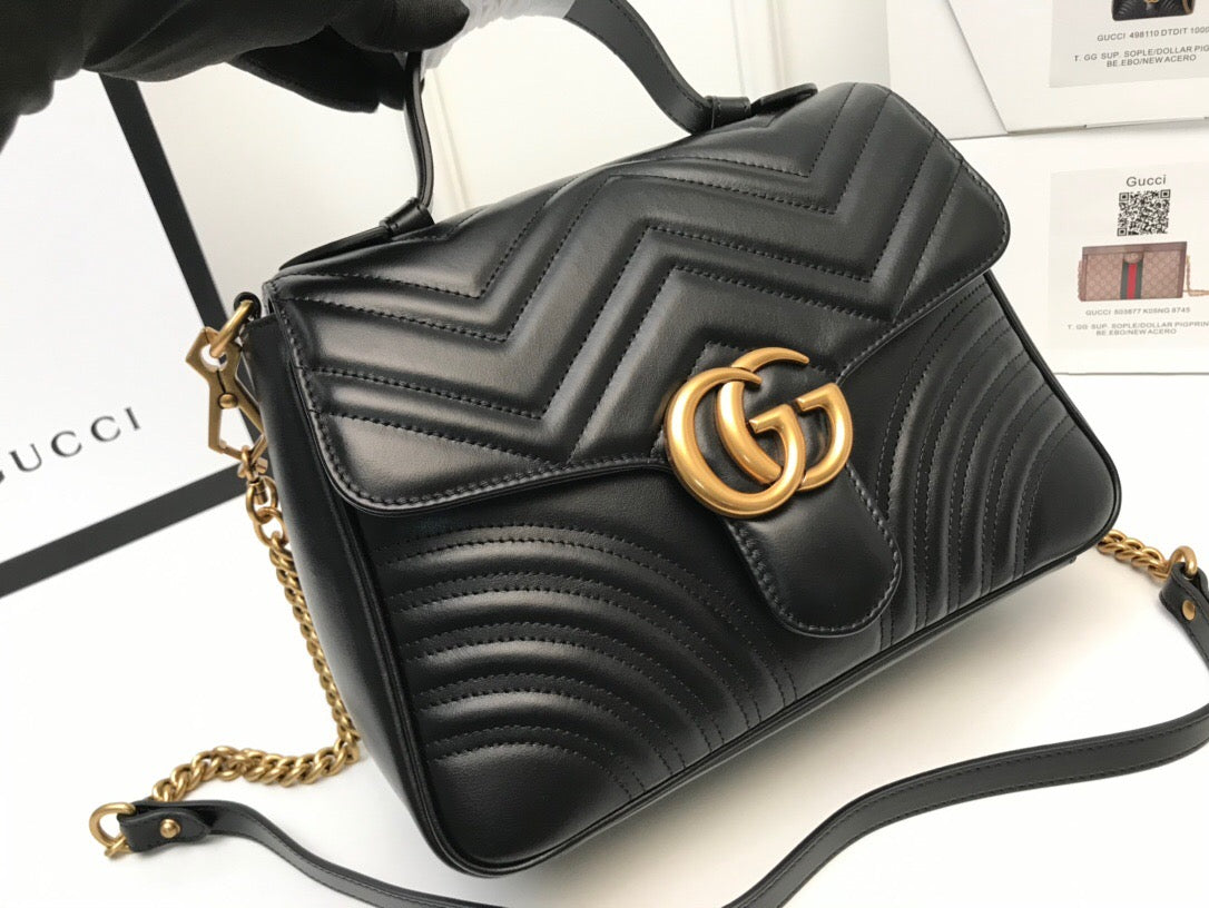 Luxury Gucci GG Marmont Small Top Handle Bag