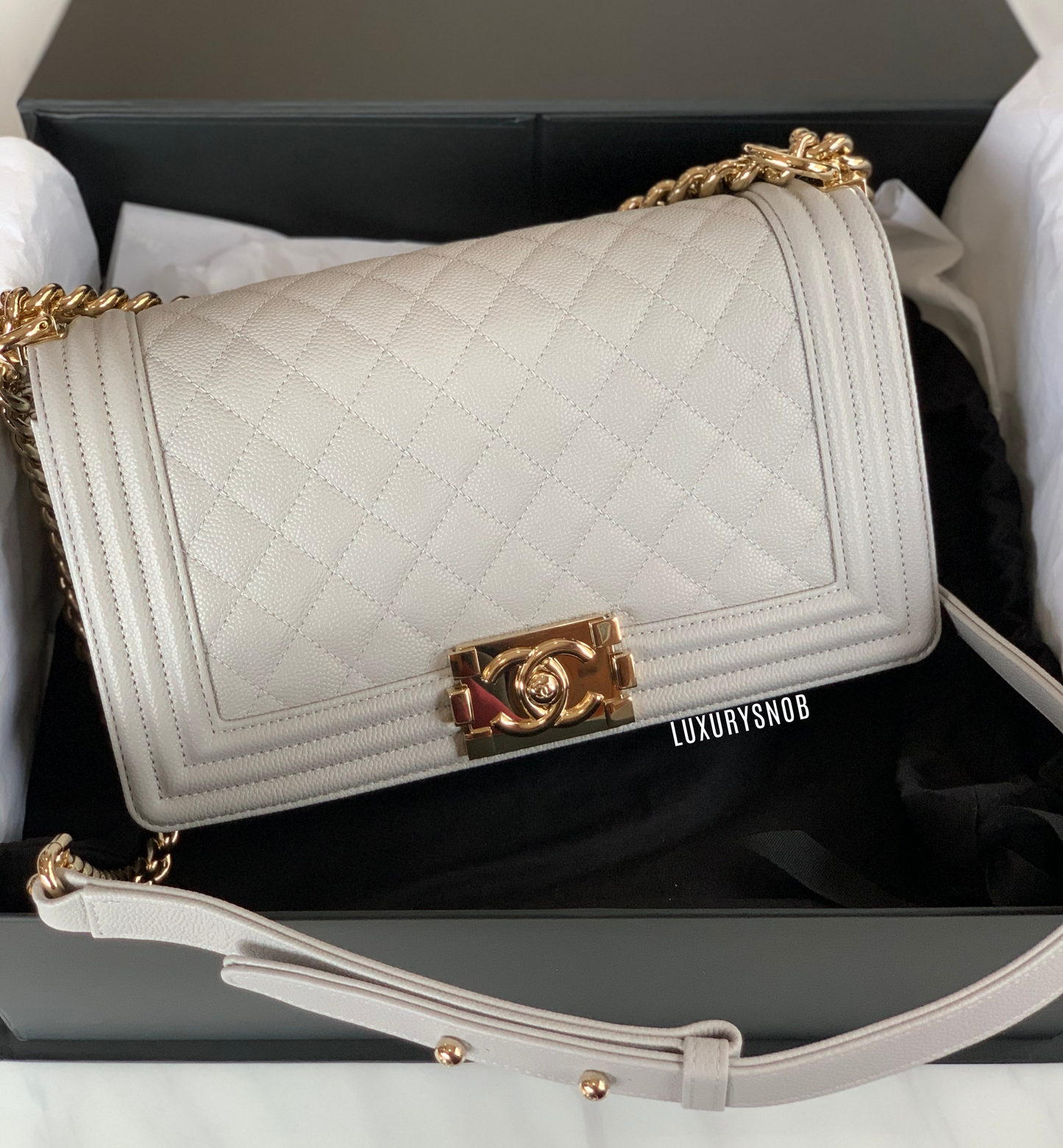 Chanel Medium Grey Boy Bag