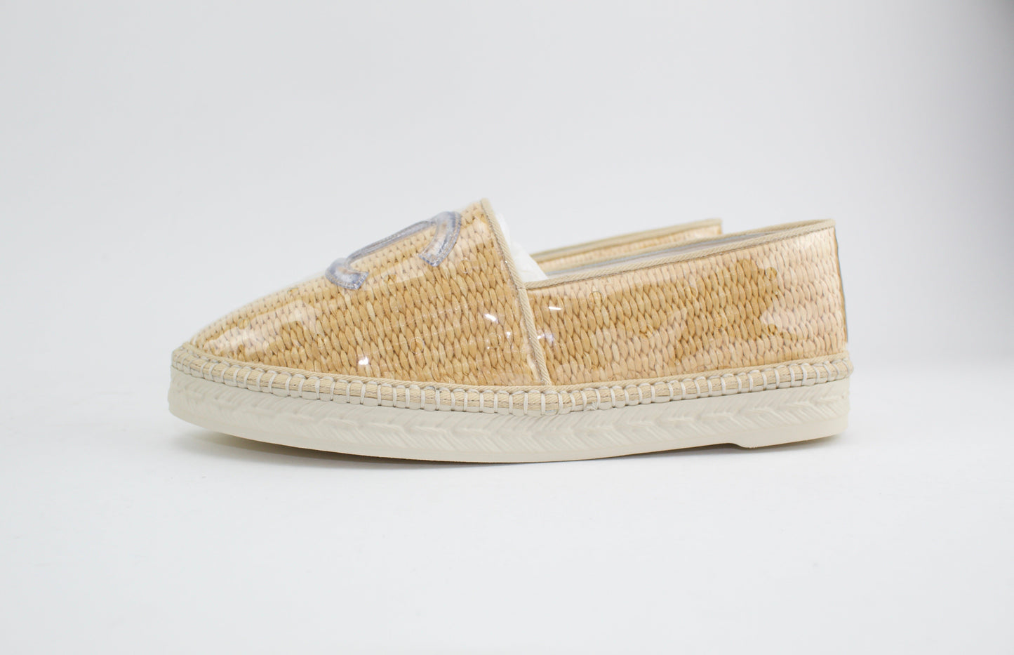 CHANEL PVC RAFFIA CC ESPADRILLES