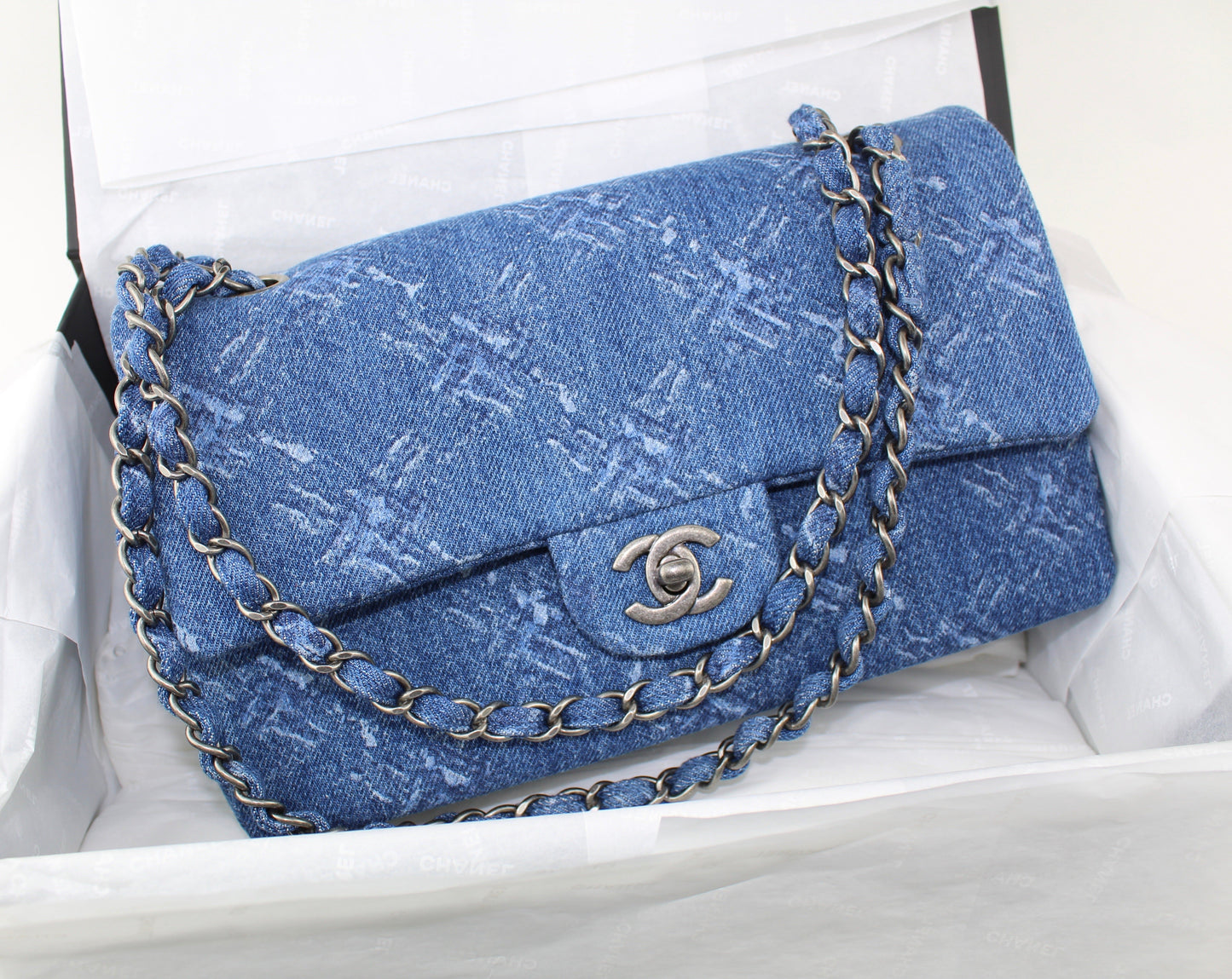 CHANEL DENIM FLAP BAG