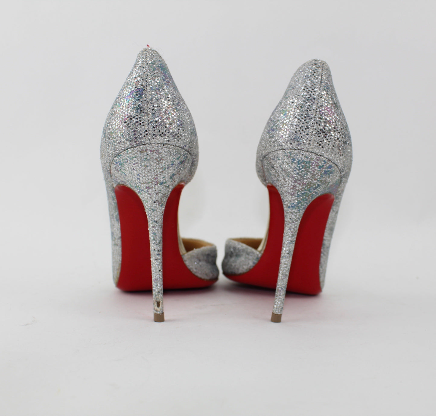 CHRISTIAN LOUBOUTIN IRIZA HALF D'ORSAY GLITTER PUMP SIZE 39