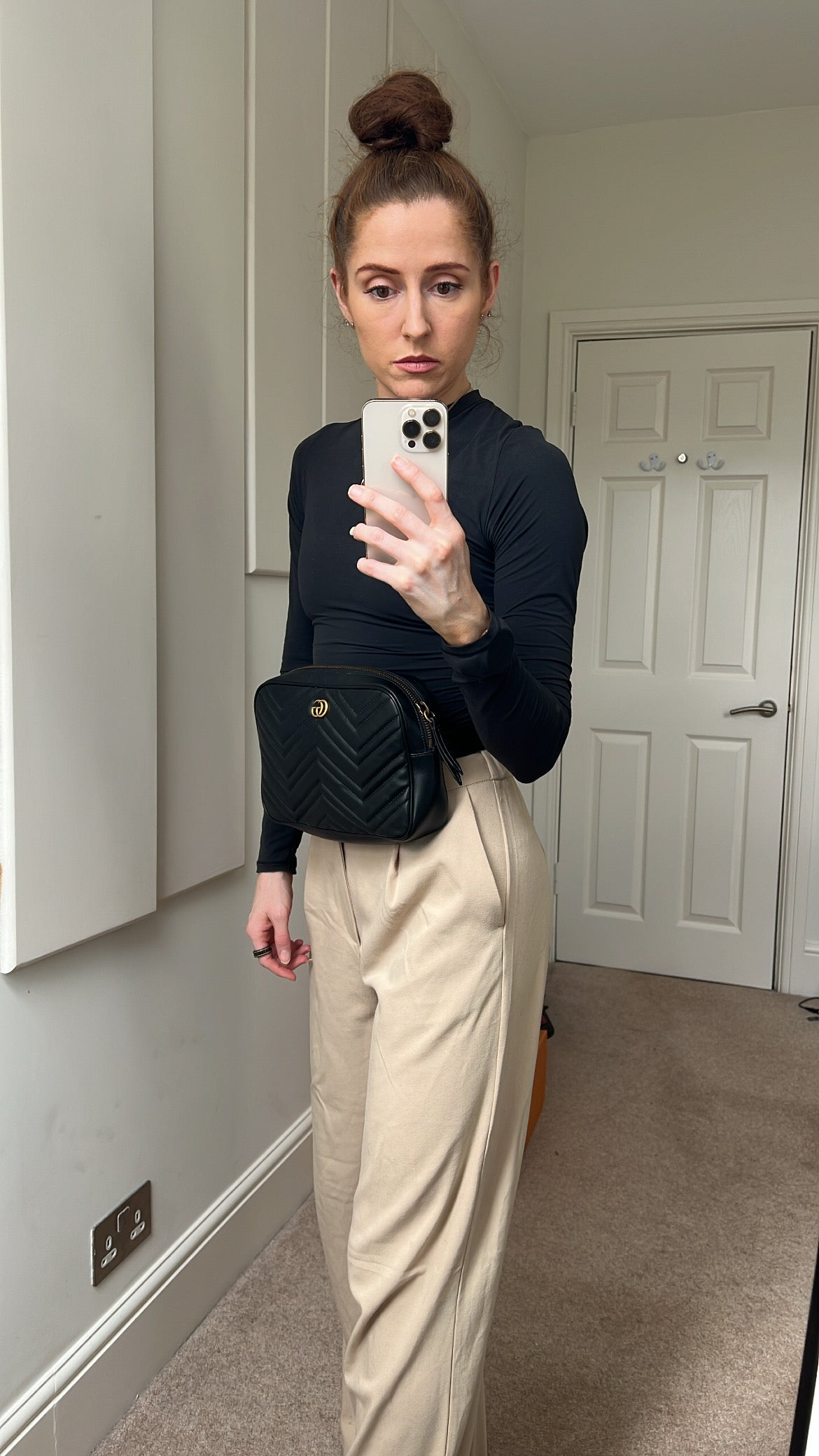 Luxury Gucci GG Black Marmont Belt Bag