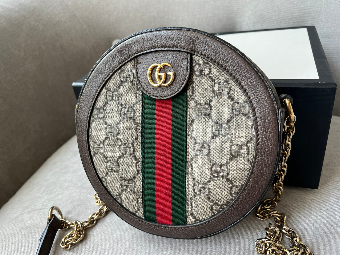 Luxury Gucci GG Ophidia Mini GG Round Shoulder Bag