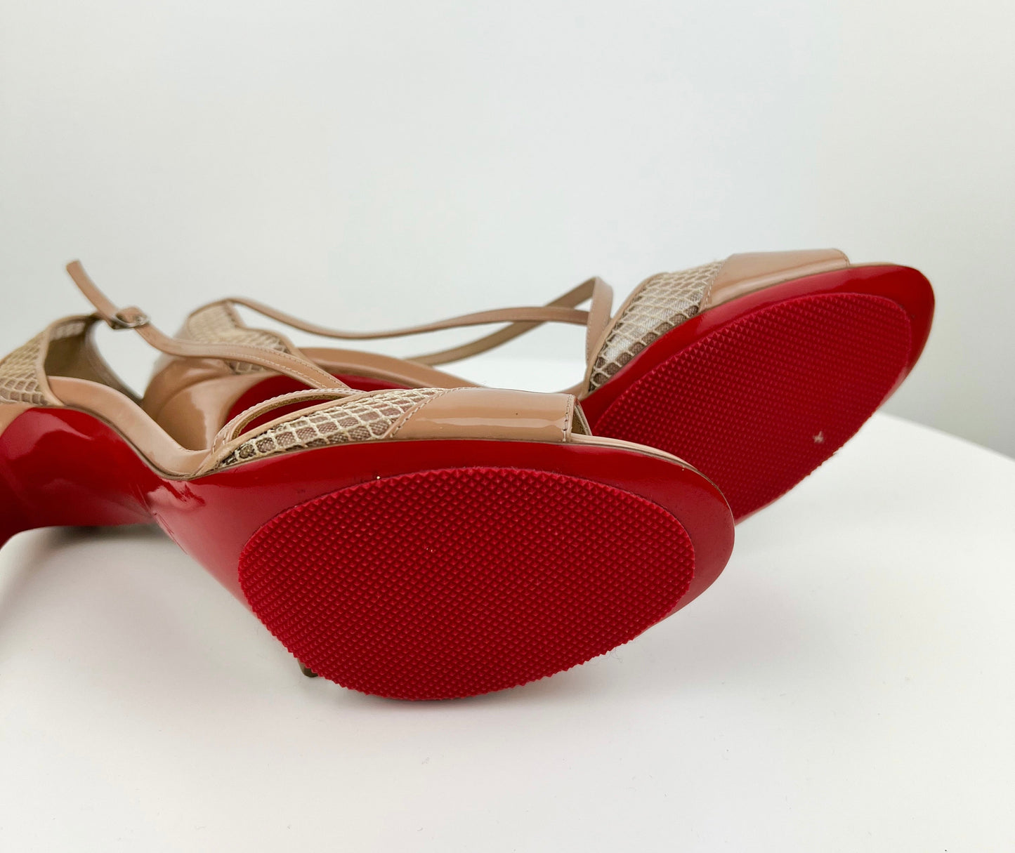 Christian Louboutin Slikova 100 Patent/ Rete Mini Resille/ Kid