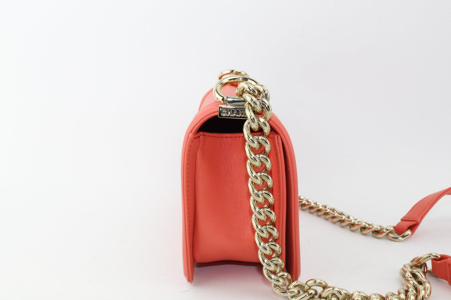 CHANEL SMALL BOY BAG LIGHT ORANGE