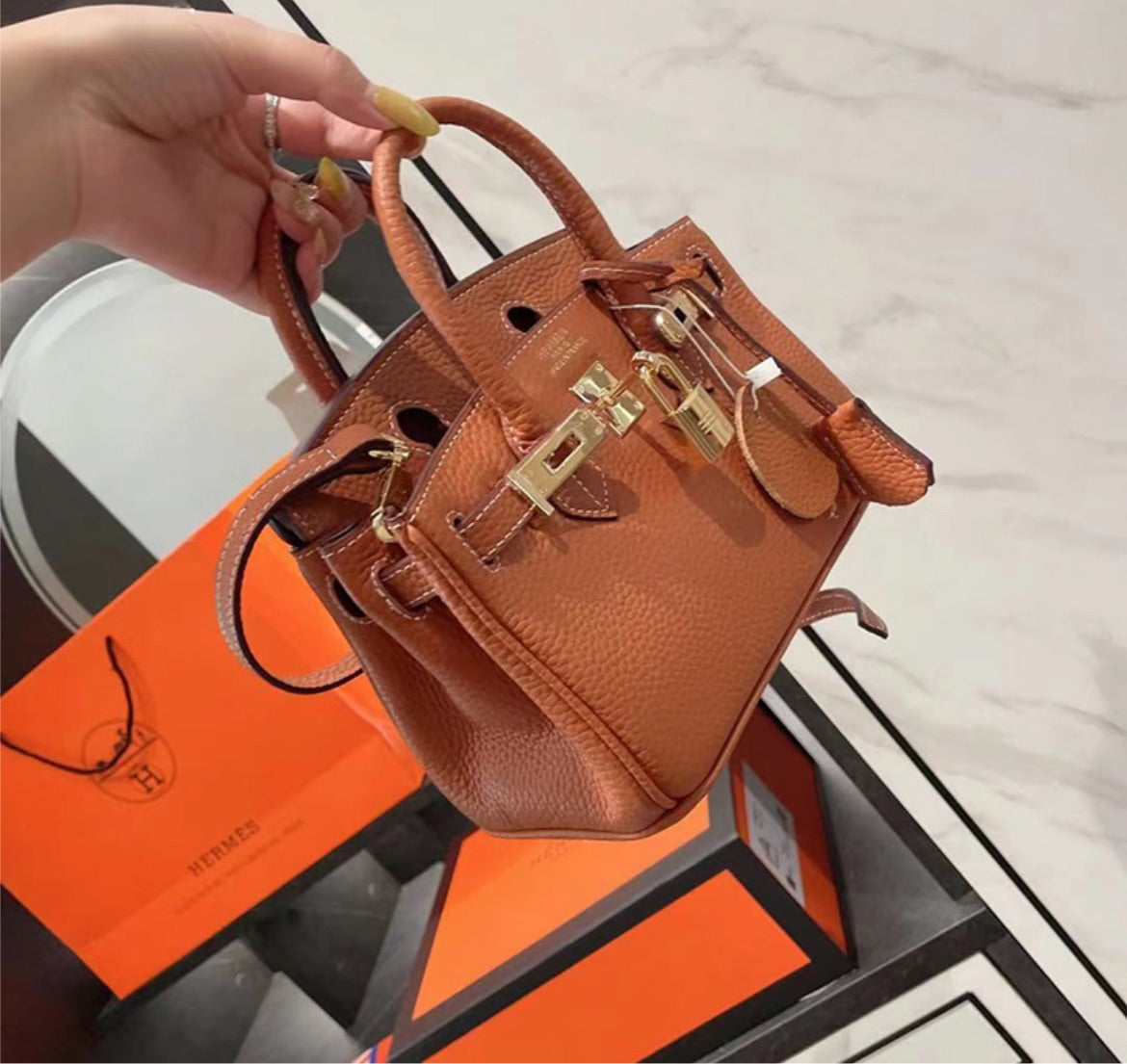 Leather Luxury Hermes woman shoulder handbag