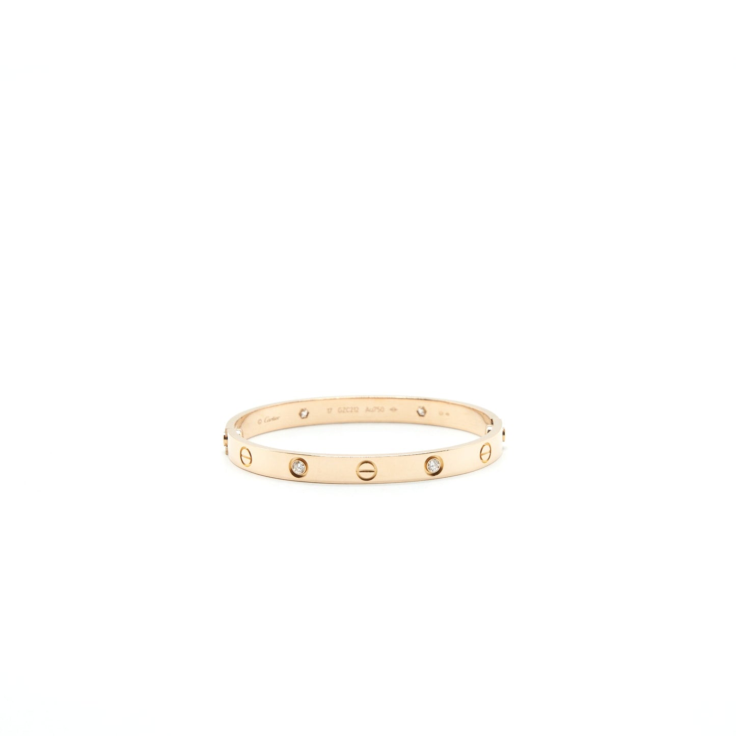 Cartier Size 17 Love Bracelet Rosegold With 4 Diamonds