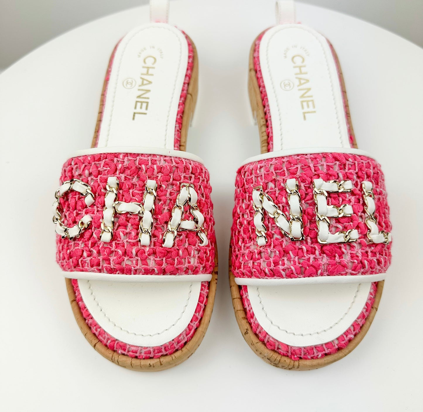 Chanel Tweed CHA NEL Mules
