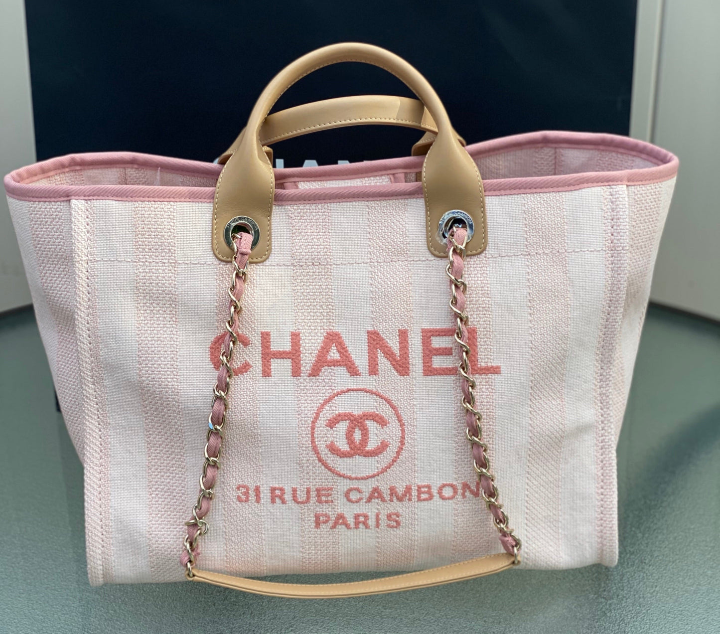 CHANEL CANVAS DEAUVILLE TOTE