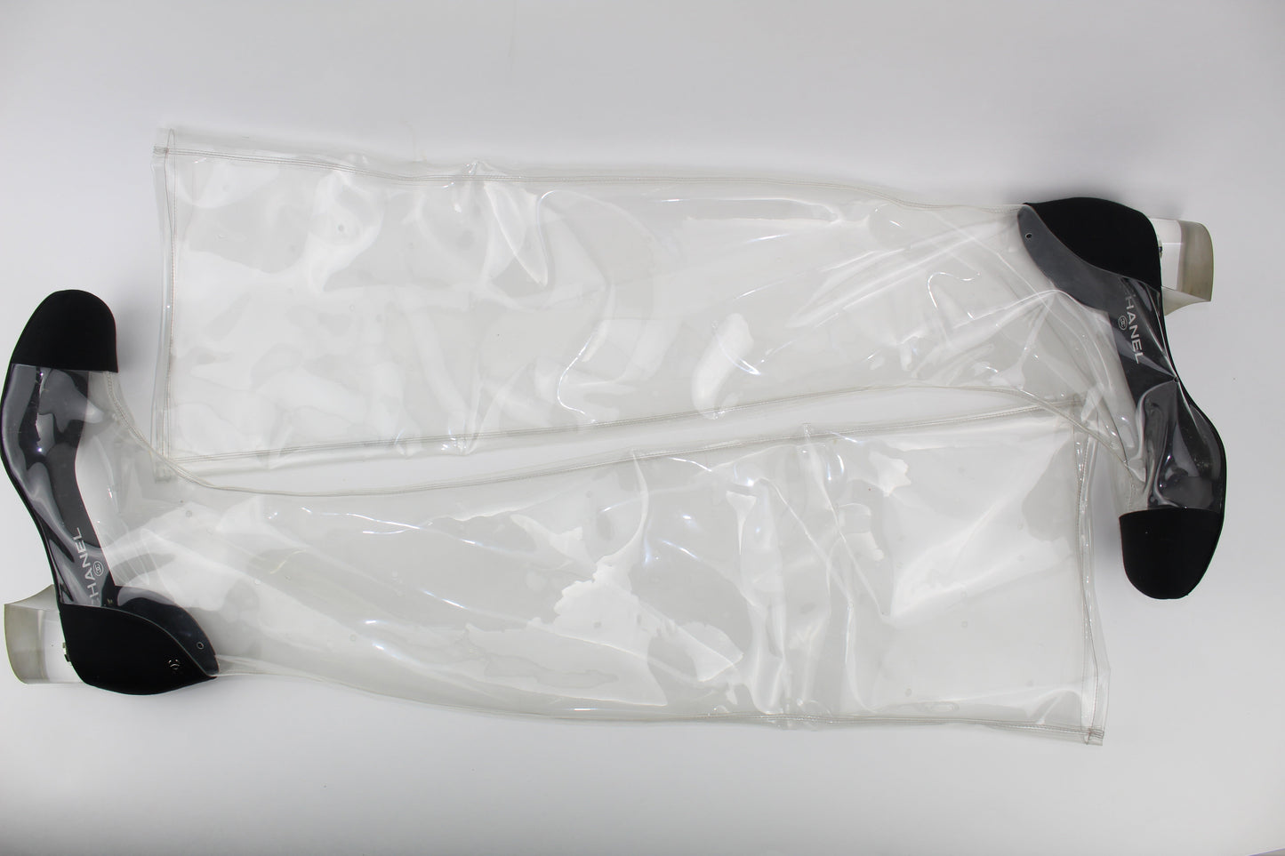 CHANEL CLEAR  PVC OVER THE KNEE BOOTS