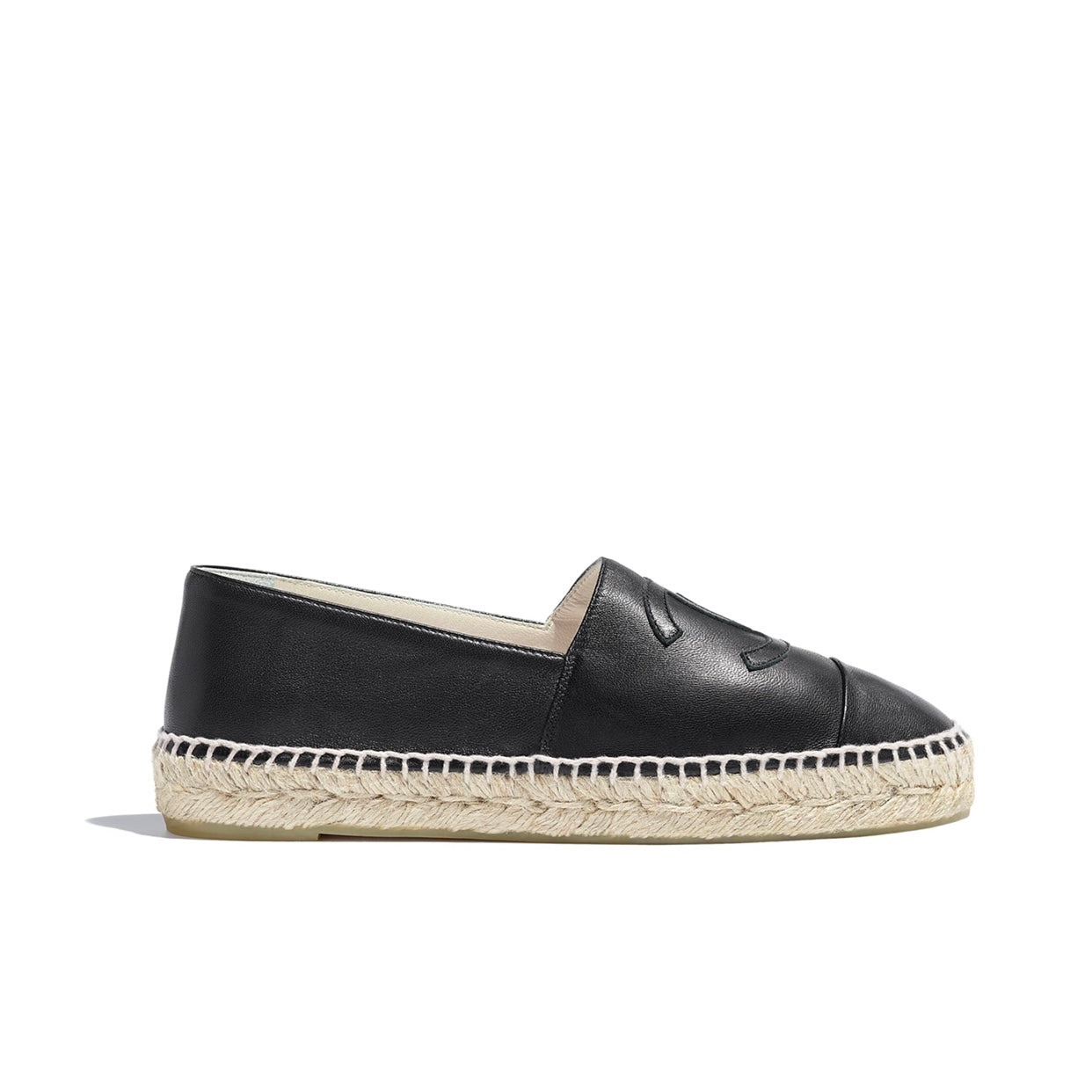 Chanel Lambskin CC Espadrilles Black