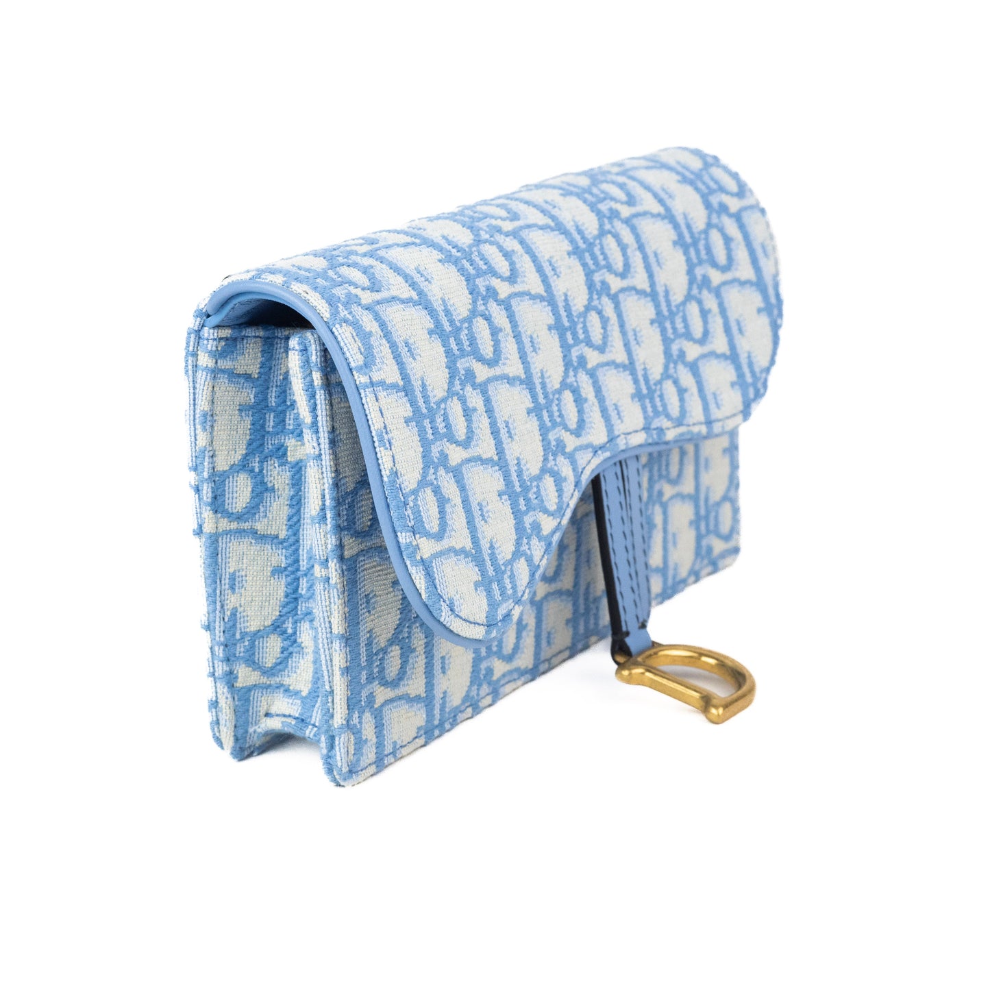 Dior Oblique Saddle Belt Bag light blue