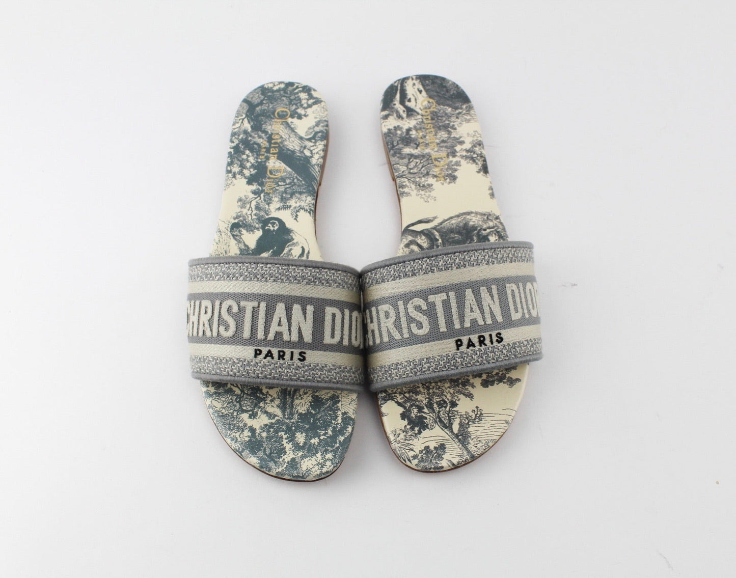 CHRISTIAN DIOR DWAY SLIDES GREY