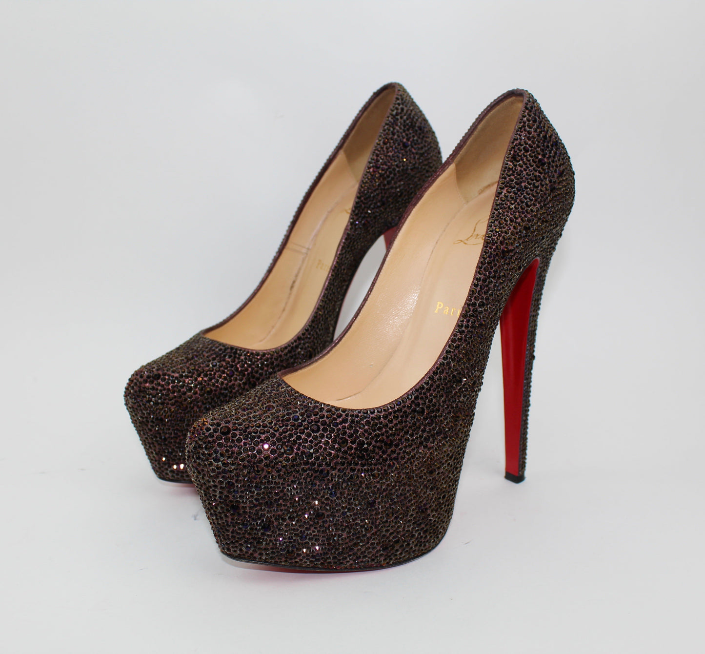 CHRISTIAN LOUBOUTIN DAFFODILE STRASS 160 PLATFORM PUMPS