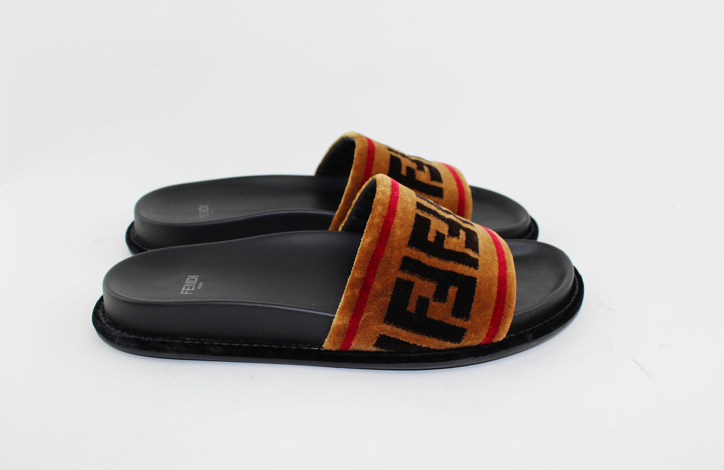 FENDI FF MOTIF BAND SLIDES