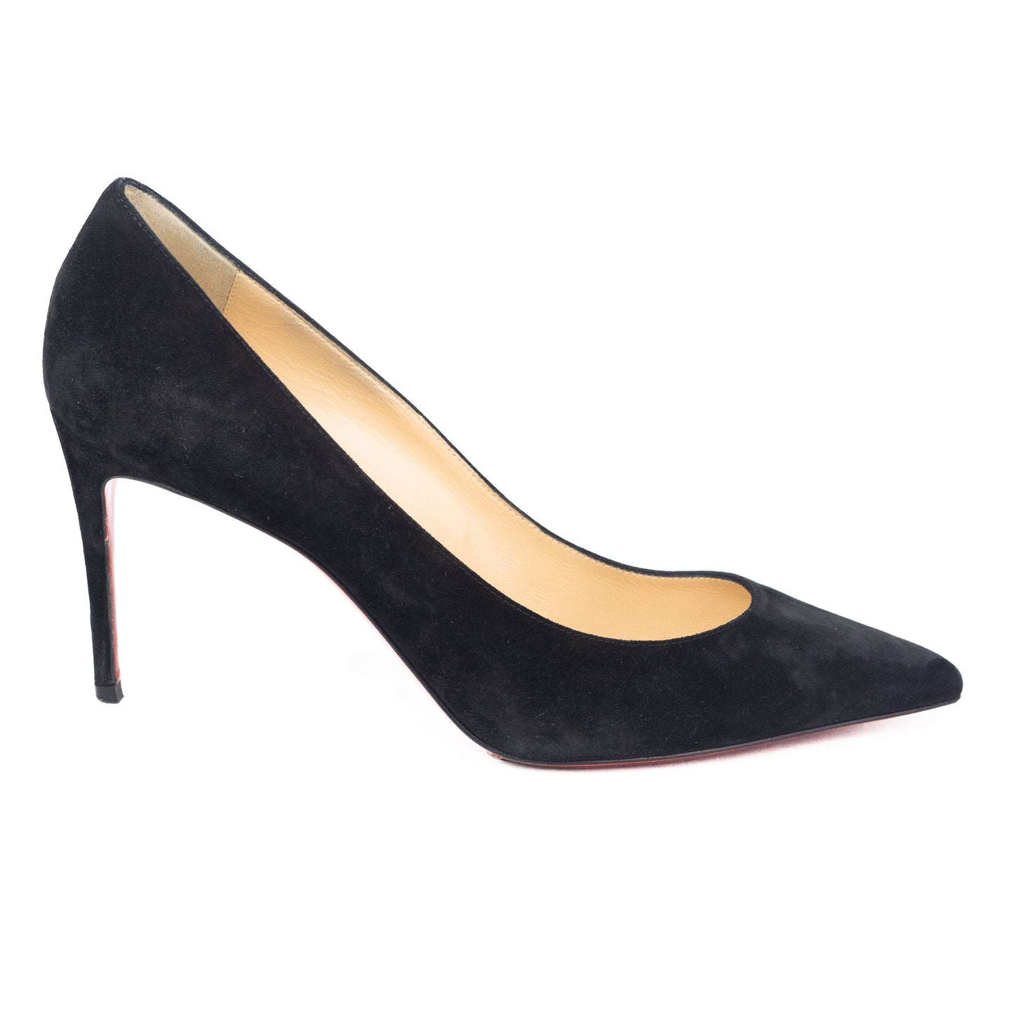Christian Louboutin Kate 85 Velour Heels in Black