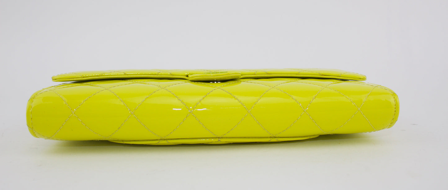 CHANEL PATENT QUILTED TRAVEL WALLET