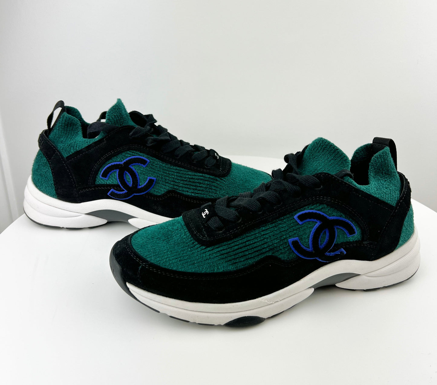 Chanel Suede Calfskin and Fabric Sneakers