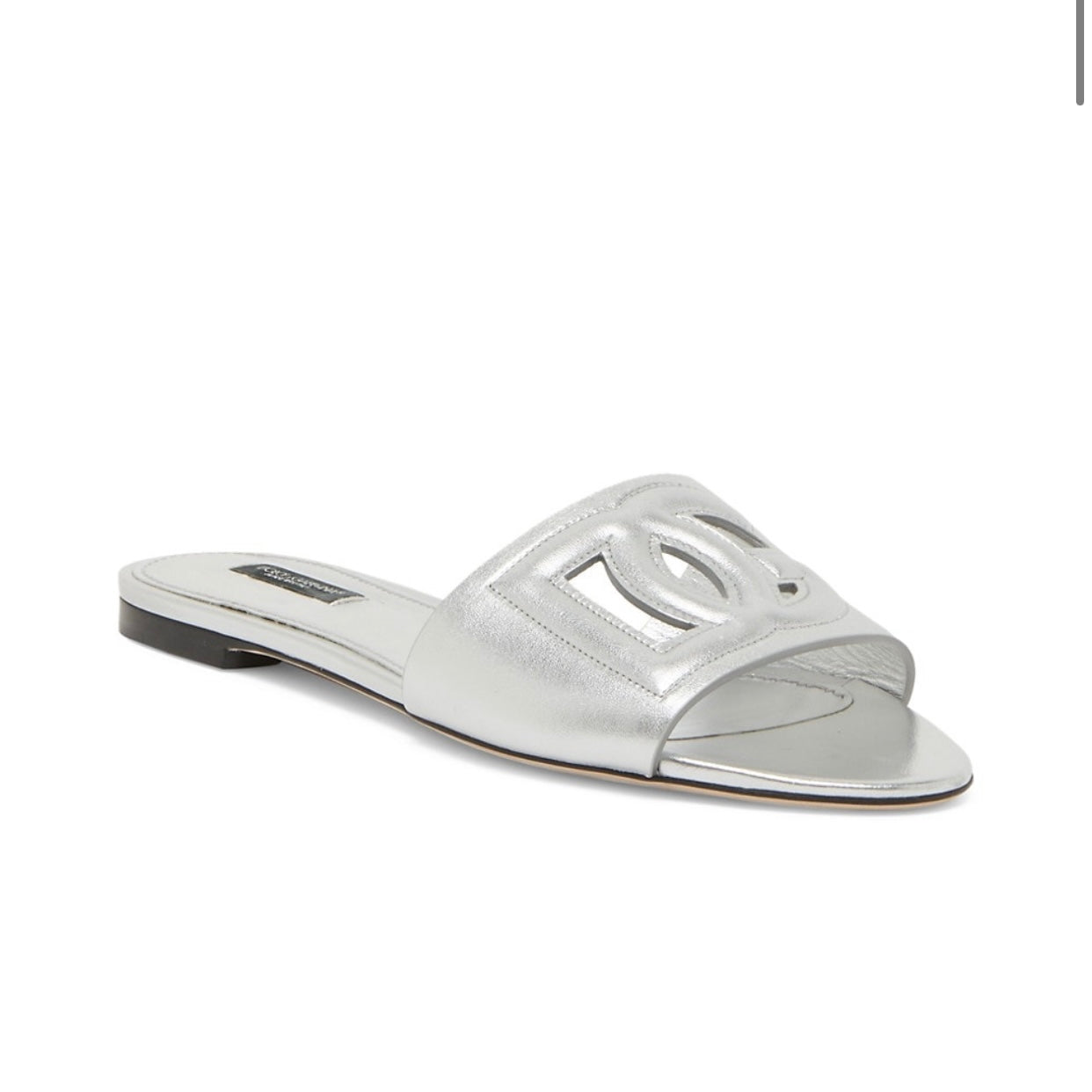 Dolce and Gabbana Calfskin slides with DG Millennials logo