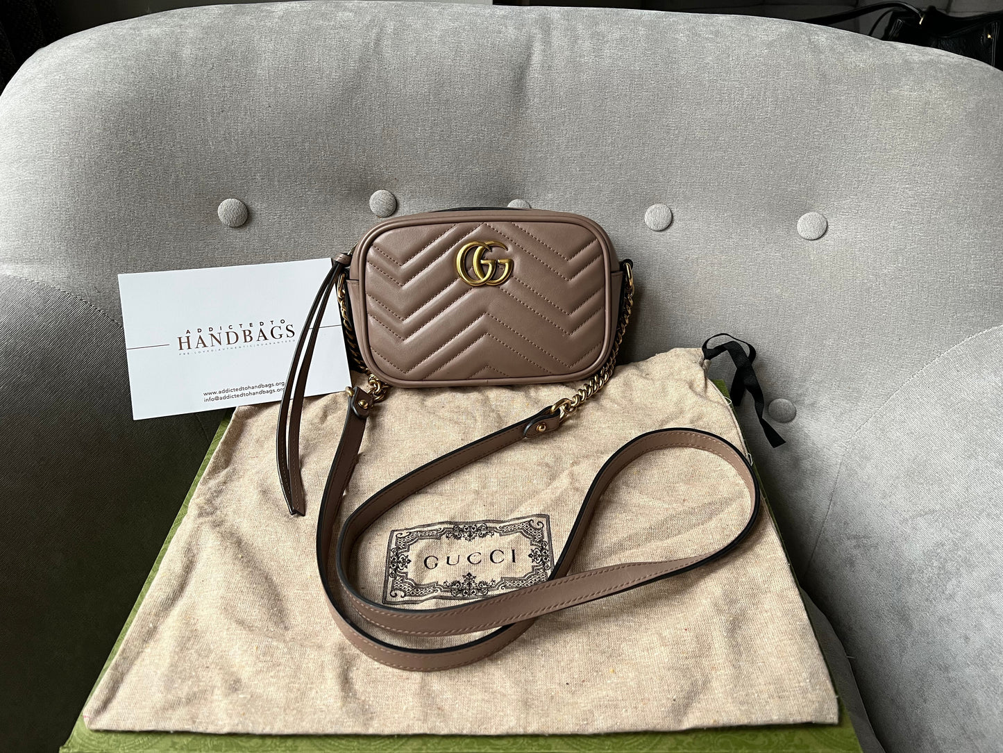 Luxury Gucci GG Dusty Pink Marmont Mini Shoulder Bag ( 1,160)