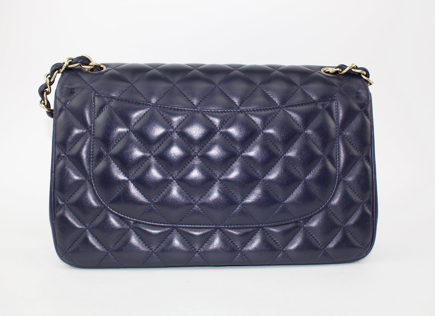 CHANEL LAMBSKIN QUILTED JUMBO DOUBLE FLAP BAG