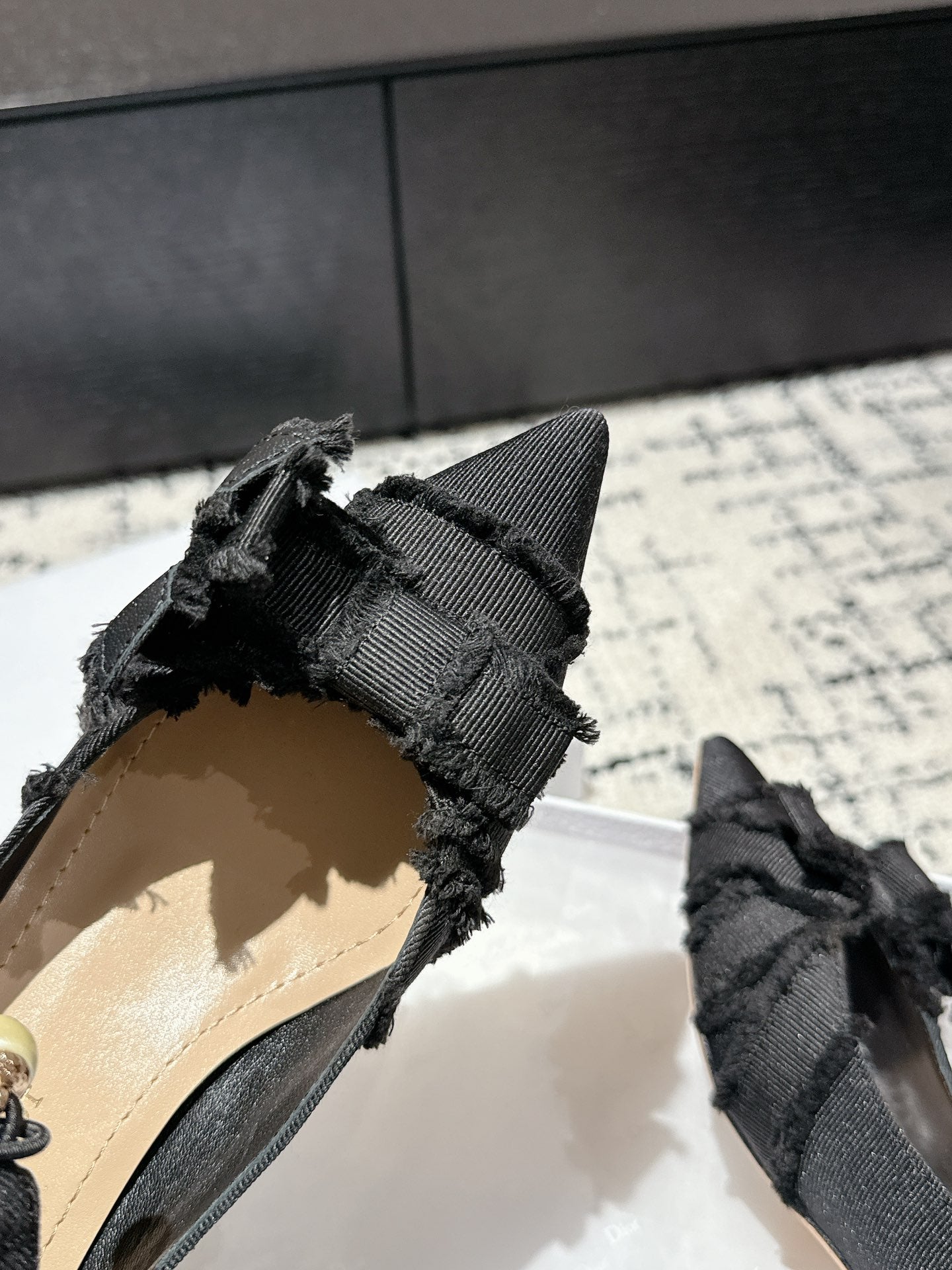 Luxury DiorA DIORable pump 45 Black Fringed Grosgrain