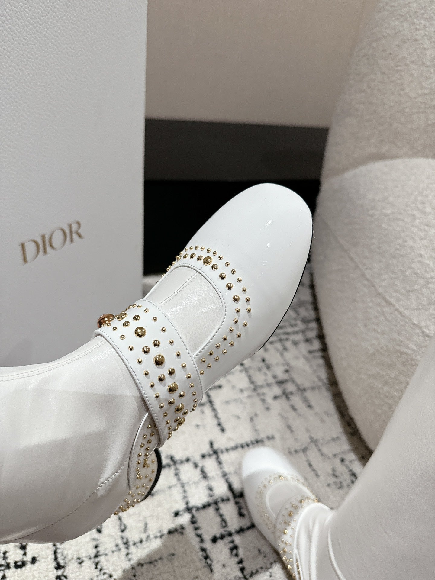 Luxury DiorBelle-D Heeled Boot White Lambskin