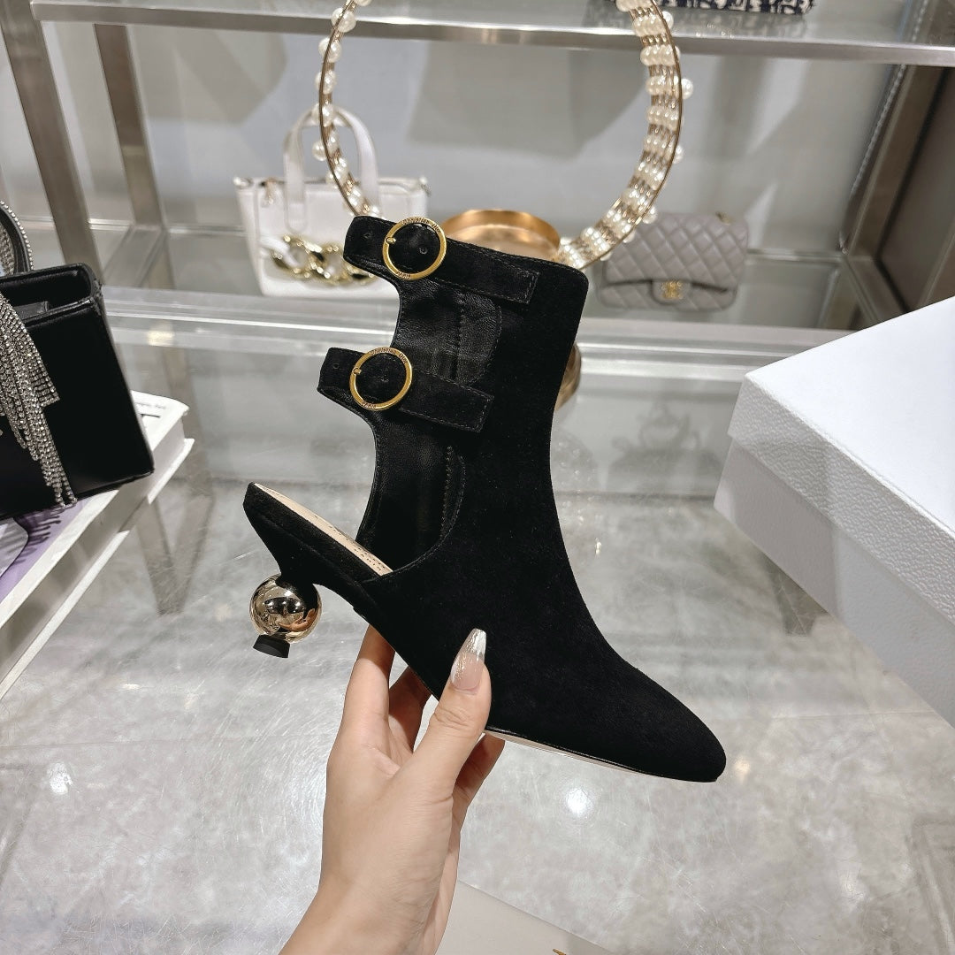 Luxury DiorD-Idole Heeled Ankle Boot In Black Suede 996438