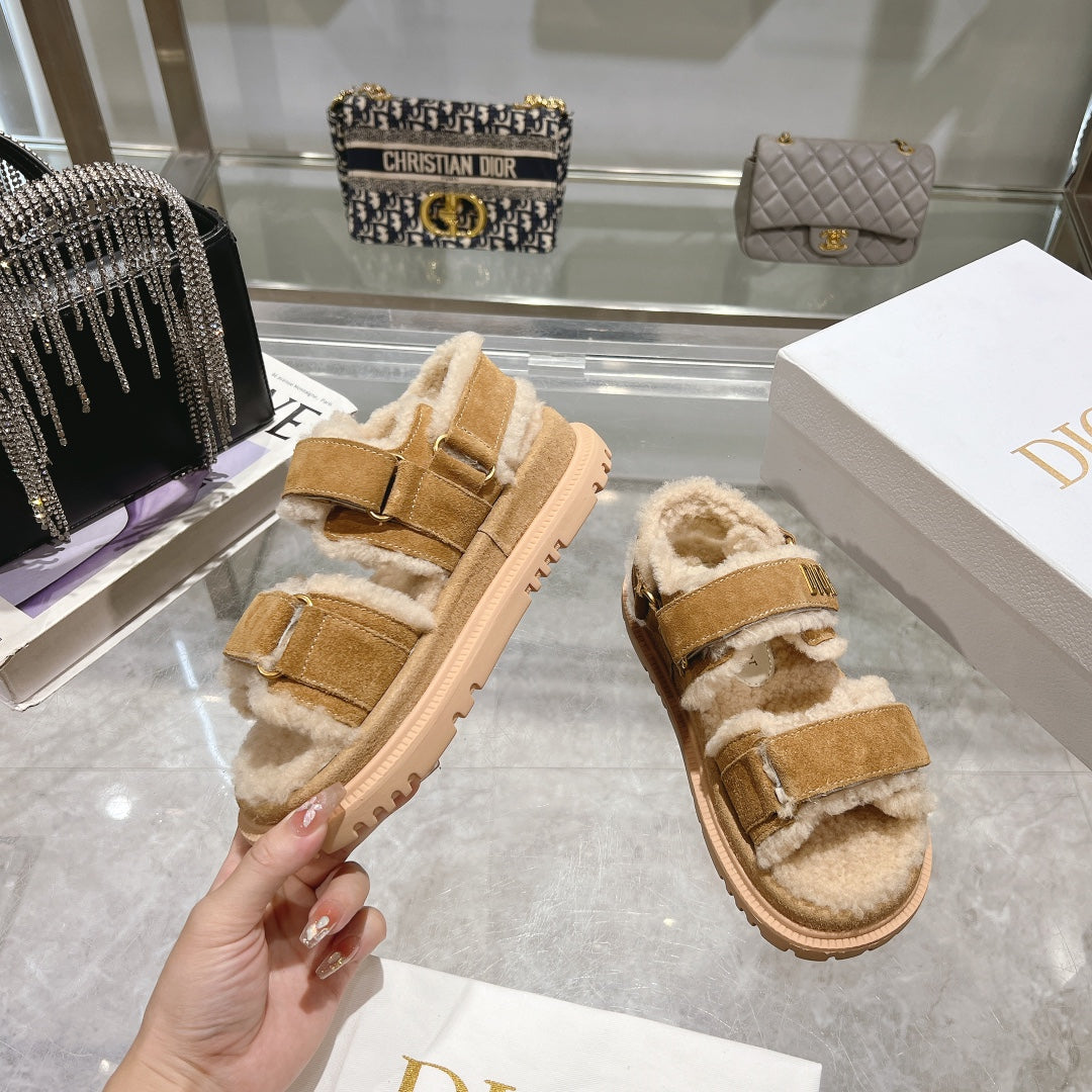 Luxury Dior DIORact Sandal 40mm In Caramel Suede 996363