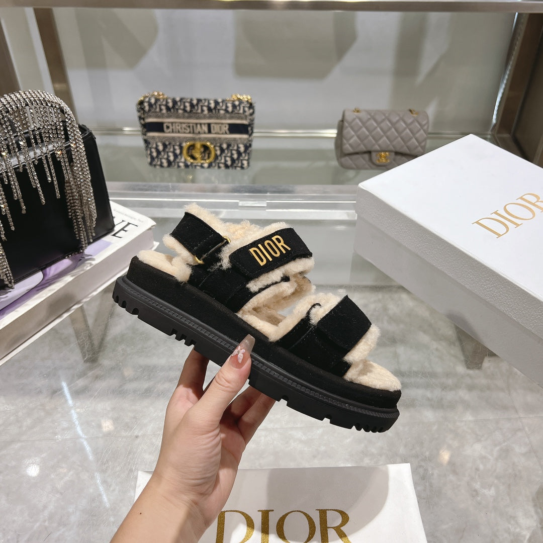 Luxury Dior DIORact Sandal 40mm In Black Suede 996365