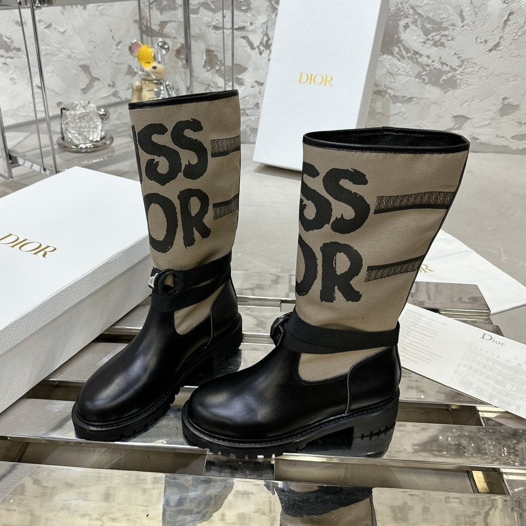 Luxury DiorD-Major Boot In Light Brown Canvas 100574