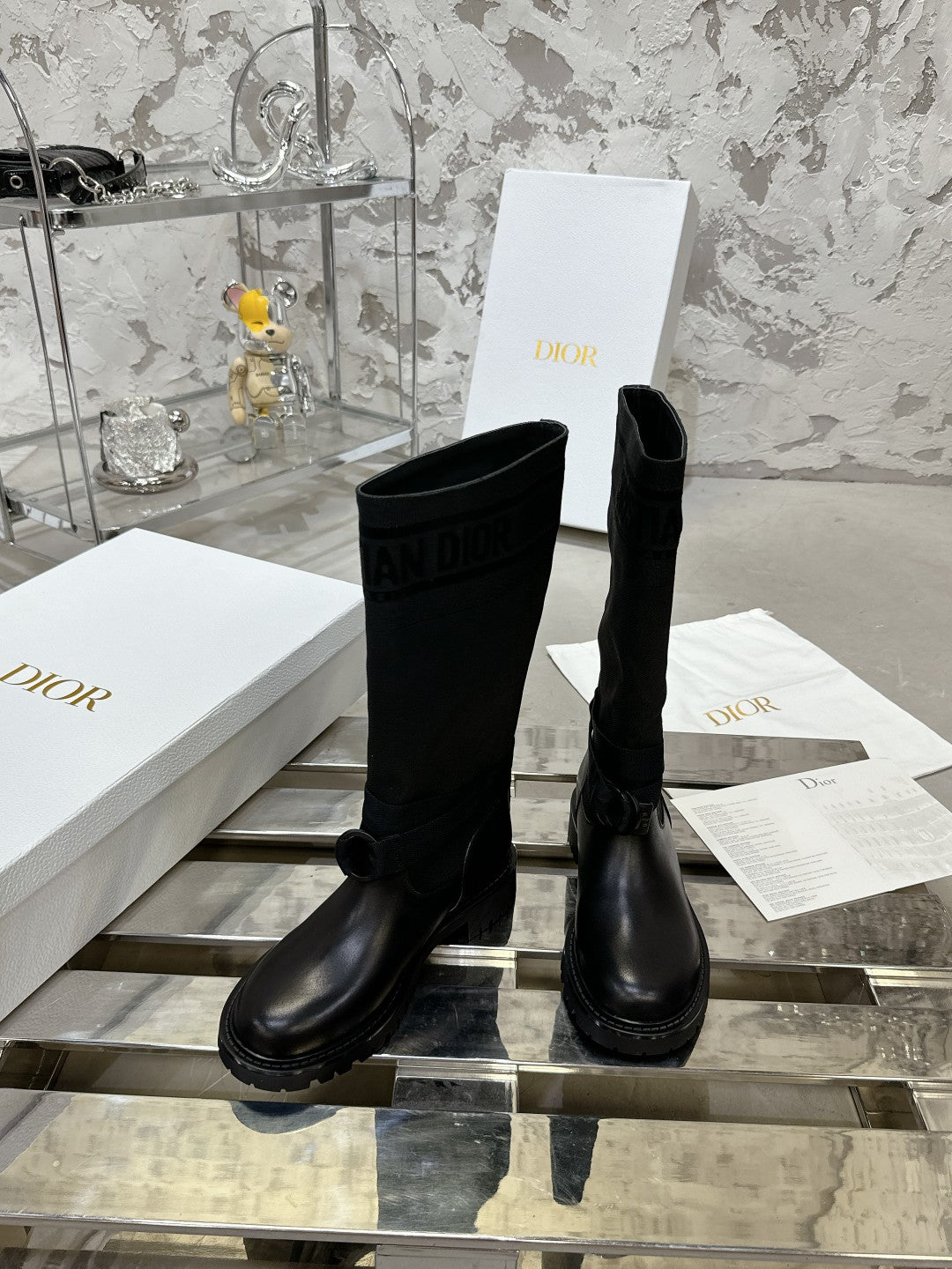 Luxury DiorD-Major Boot In Black Denim Fabric 100568