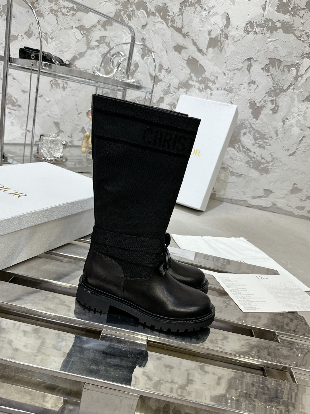 Luxury DiorD-Major Boot In Black Denim Fabric 100568