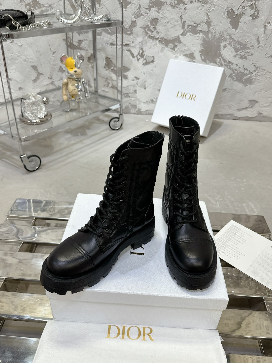 Luxury DiorD-Unit Ankle Boot In Black Cowhide 100583