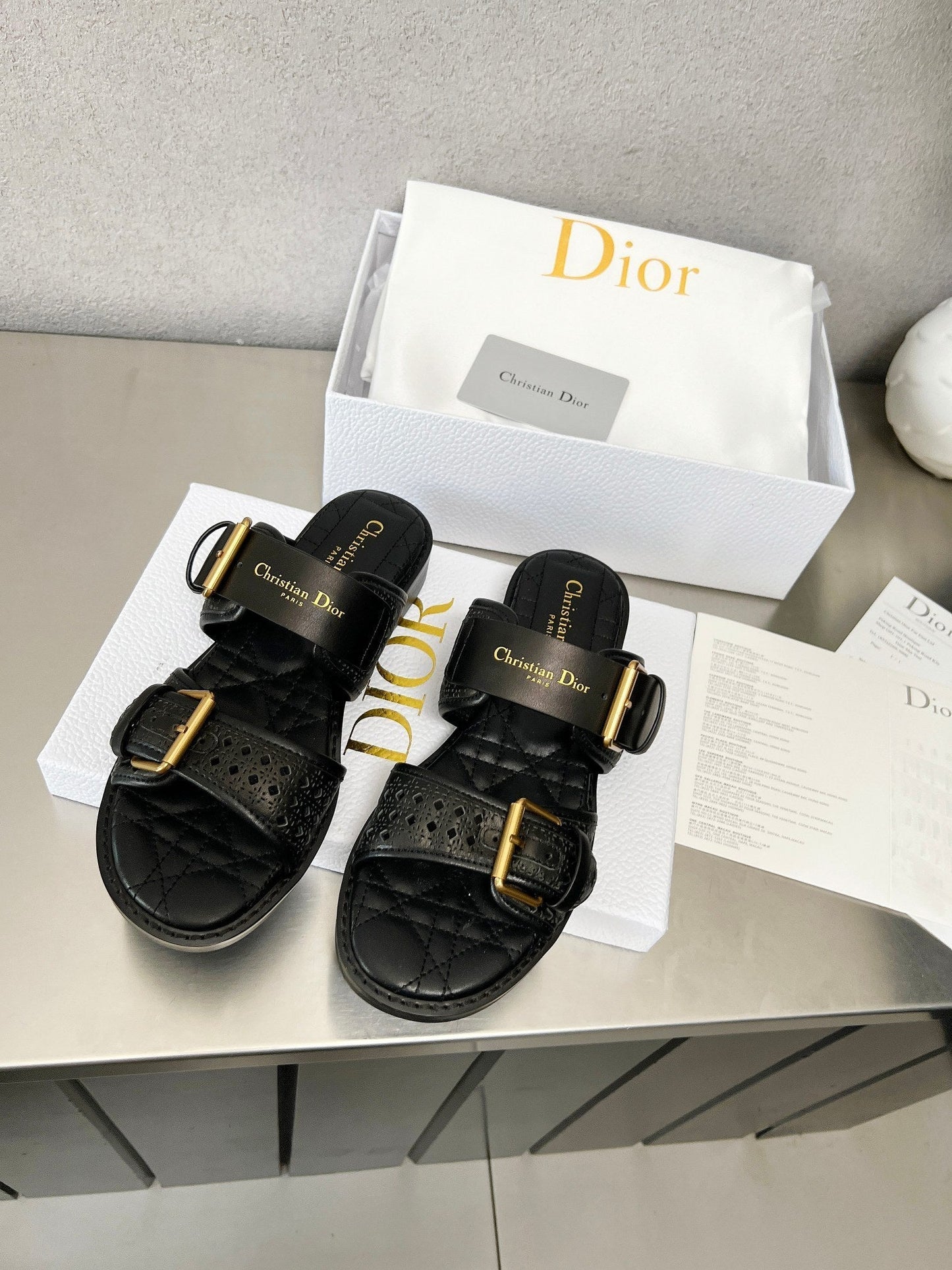 Luxury Dior25 Dad Sandal Mule Calfskin